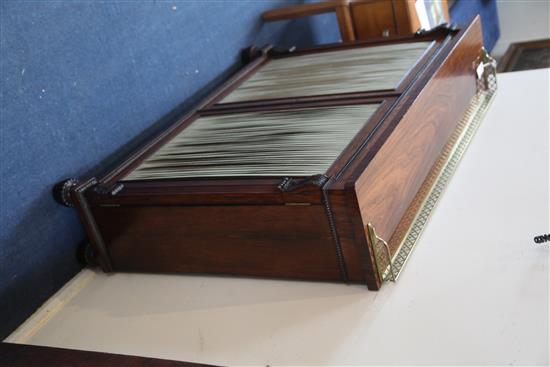 A Regency rosewood dwarf bookcase, W.4ft D.11in. H.3ft 2in.